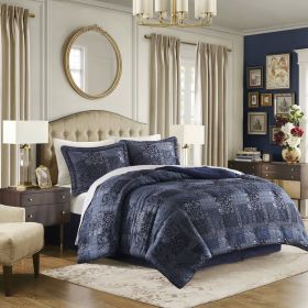 4 PCS King Comforter Set Navy