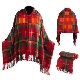 Fresh Fab Finds 77x24In USB Heated Shawl with Teasel Wearable Heating Blanket Electric Throw Wrap Indoor Outdoor with Zipper 3 Heating Levels Machine