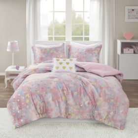 Metallic Printed Comforter Set with Throw Pillow Twin/Twin XL