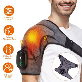 45-75 Heated Shoulder Massager  Pain Relief Shoulder Massager With 3 Heating Levels 3 Vibration Modes USB Rechargeable Auto-Off Universal Fit Gif