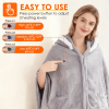 8-Zone Wearable Heated Blanket - 3 Adjustable Heat Levels, 59x31in Soft Flannel, USB-Powered Portable Design with Pockets