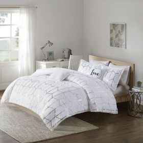 Full/Queen Metallic Printed Comforter Set
