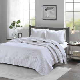2 Piece Quilt Set White Twin/Twin XL