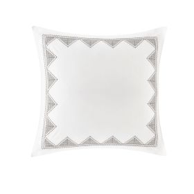 Cotton Embroidered Euro Sham White Euro Sham