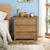 Nightstand with 3 Drawers Wooden Nightstand Country Style Bedroom Furniture