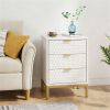 Modern High Nightstand 65.5 Cm with 3 Drawers Elegant Bedroom Furniture Storage Solution
