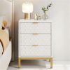 Modern High Nightstand 65.5 Cm with 3 Drawers Elegant Bedroom Furniture Storage Solution