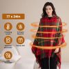 Fresh Fab Finds 77x24In USB Heated Shawl with Teasel Wearable Heating Blanket Electric Throw Wrap Indoor Outdoor with Zipper 3 Heating Levels Machine