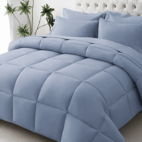 Blue 2-Piece & 3-Piece Bedding Comforter Set – Twin/Queen/King – Soft Microfiber (Inclusion: Comforter *1+Pillowcase*2, size: KING)