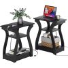 3-Tier Nightstand with Charging Station, Modern Bedside Table with USB Ports And Outlets, Slim End Table for Bedroom, Small Apartment, Dorm Room