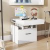 Nightstand with Charging Station Modern Bedside Table for Living Room Bedroom Office